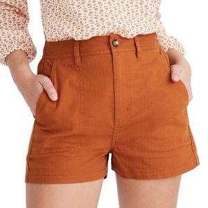 Madewell Camp Shorts in Burnt Siena